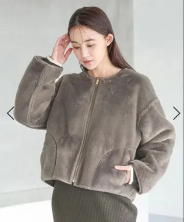 글로벌 워크 리버서블 페이크 무스탕 블루종 M 사이즈