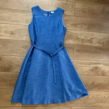 블루 슬리브리스 원피스 포멀