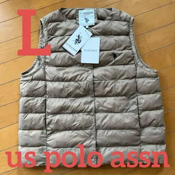 US POLO ASSN 다운 베스트 L 새상품 베이지 여성용 랄프 선호