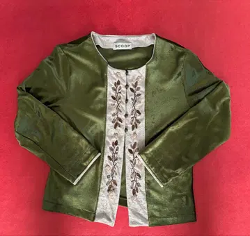 빈티지 SCOOP 벨로아 자수 자켓