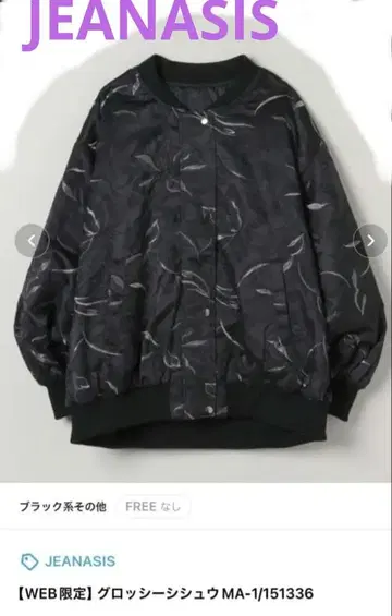 [ JEANASIS ] 글로시 자수 MA-1 자켓 블랙 계열