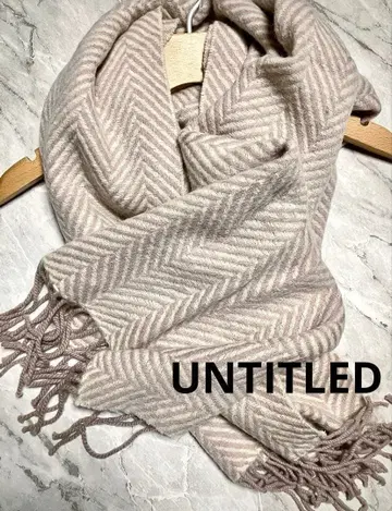 UNTITLED 헤링본 대형 스톨 베이지 모 100%