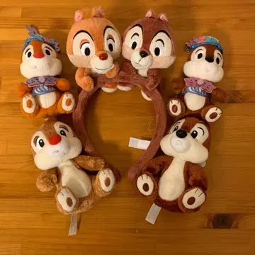 디즈니랜드 시 칩과 데일 머리띠 인형 배지