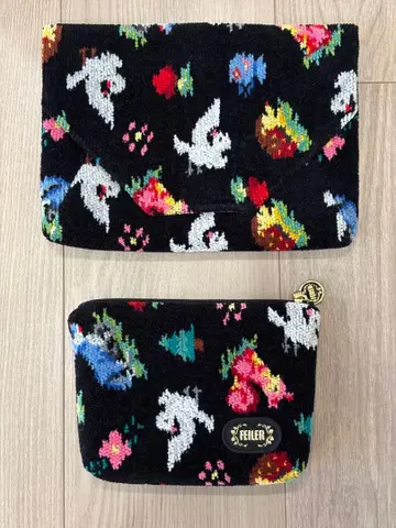 페이 x 하토큐도 스키야부쿠로 미니 파우치 2개 세트 블랙