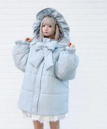 Whinny 폭 리본 솜사탕 아우터 색스 블루 천사계 패션 완판템