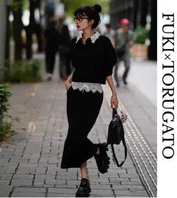 레이스 칼라 맨투맨 셋업