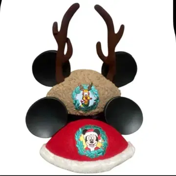 디즈니 크리스마스 미키 산타 플루토 루돌프 이어햇 세트