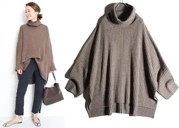 EVERYDAY I LIKE. Oversized rib 터틀넥 니트