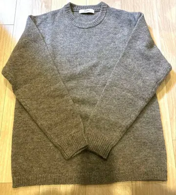 INHERIT 그레이 울 혼방 크루넥 스웨터