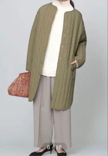 NANO universe 퀼팅 라운드 헴 코트 할인 중