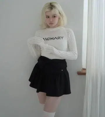 앤드마리 Liz 리본 미니 스커트 블랙 S