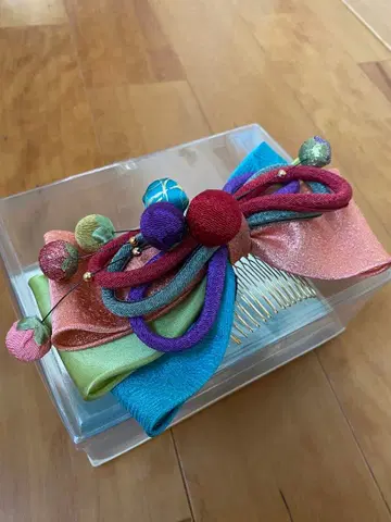 졸업식 성인식 결혼식 다색 리본 머리 장식