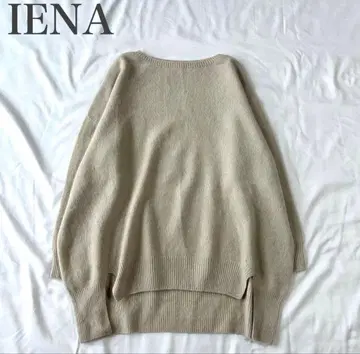 I 이에나 새상품급 울100% 크루 와이드 풀오버 오버 코쿤 니트