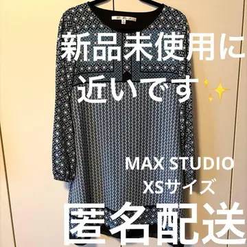 MAX STUDIO 꽃무늬 튜닉 XS 소매 밴딩