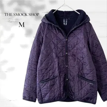 스모크샵 / 후드 부착 충전솜 퀼팅 자켓 안감 플리스 보라색