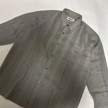 [ 새상품급 ] 스트라이프 셔츠 그레이 긴팔 오피스 캐주얼 깔끔한 심플