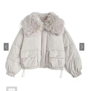 퍼 후드 라이트 그레이 다운 자켓