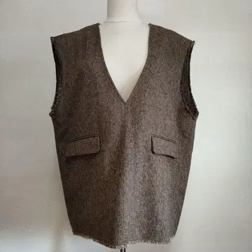 쿨 카레안 neuf cent neuf 트위드풍 V넥 와이드 베스트