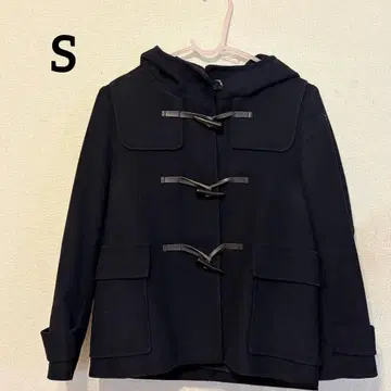 네이비 더플 코트 후드 부착