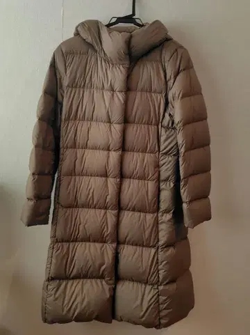 UNIQLO 후드 부착 롱 다운 자켓 베이지 M 사이즈