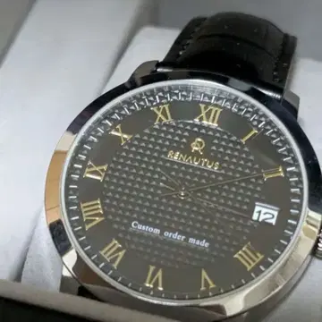 배터리 교체 완료 루노타스 남성용 손목시계 데이트 쿼츠 가죽 벨트