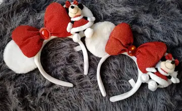 페어 디즈니 미니 크리스마스 봉제 인형 포함 머리띠 화이트