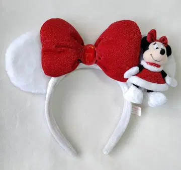 초레어 새상품급 디즈니 미니 크리스마스 봉제 인형 포함 머리띠 화이트