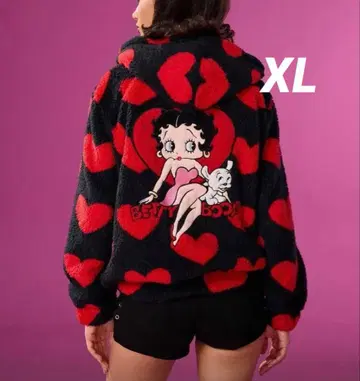 BettyBoop 베티짱 블루종 하트 무늬 아우터 보아 자켓