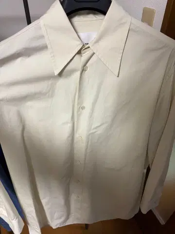 질 샌더 크림색 긴팔 셔츠