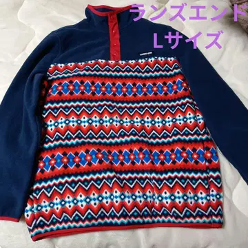 Lands' End 기하학 패턴 플리스 트레이닝복 L