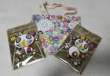 쇼핑백 포함 2종 세트 무라카미 다카시 팬더 러버 키링 카이카이키키