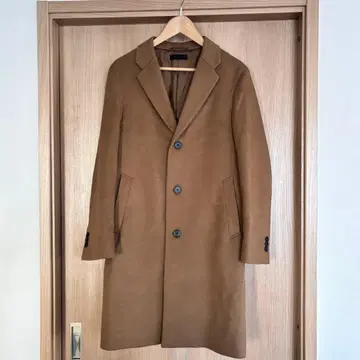 UNIQLO 유니클로 브라운 울 캐시미어 체스터 코트 남성용 S