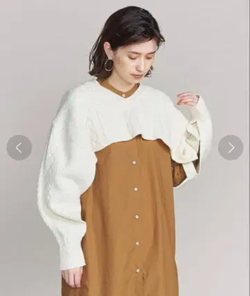 TAN 케이블 니트 숏 풀오버