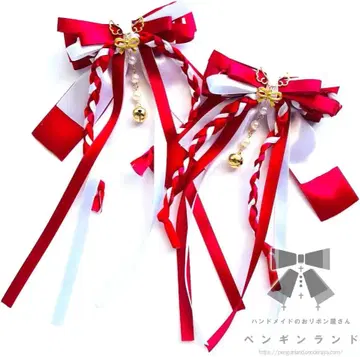 천사의 무녀 로리 리본 헤어 클립 2개 세트