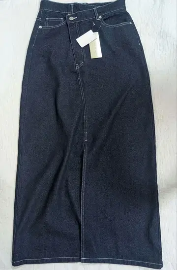 봉쥬르 사간 크로스 허리 데님 스커트