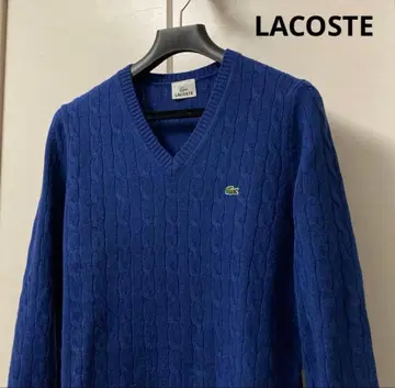 LACOSTE 라코스테 메리노울 V넥 악어 로고 스웨터 남성용 M