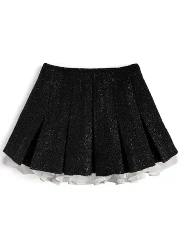 그레일 인팬 안감 부착 프릴 트위드 플리츠 미니 스커트[gm838]