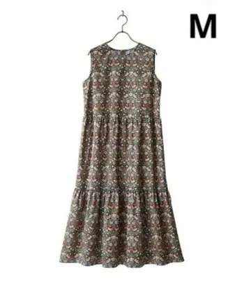 [ 새상품 ] M 윌리엄 모리스 티어드 원피스 딸기 도둑 브라운 계열