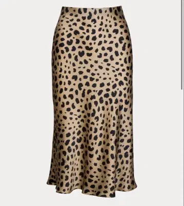 Realisation Par 레오파드 무늬 실크 스커트 XS