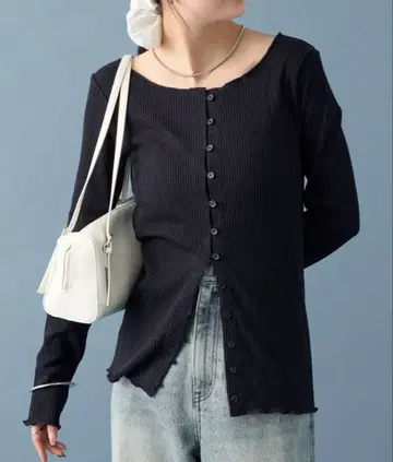 기모 리브 버튼 가디건