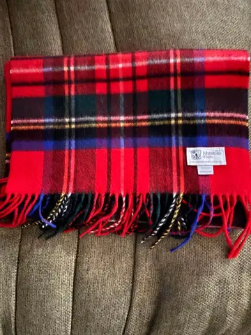 Johnstons 중형 캐시미어 100% 머플러 로얄 스튜어트