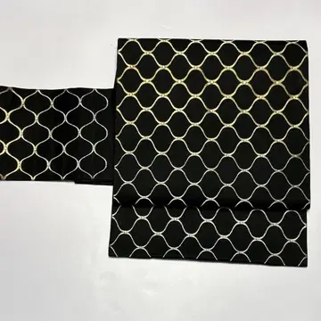 나고야 오비 블랙 순수 실크 니시진 비단 금실 은실 중고 so169