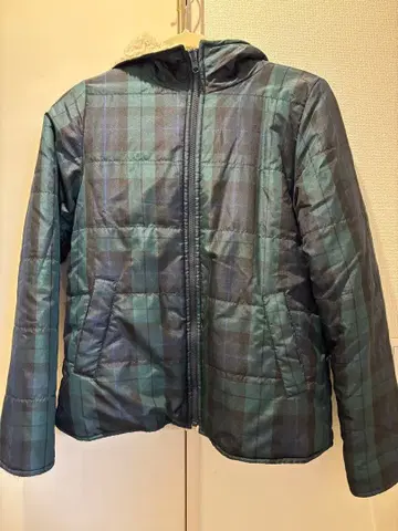 리버서블 후드 부착 퀼팅 자켓