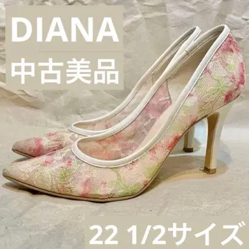 새상품급 중고 DIANA 튤 레이스 조절 스틸레토 하이힐 22 1/2