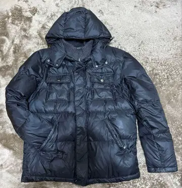 [ 새상품급 ] 폴스미스 다운 자켓 꽃무늬 리브 두툼 블랙 L