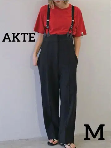 택 포함 새상품 AKTE 스트랩 와이드 팬츠 M 블랙 SIZE 2