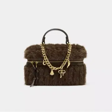 ZARA 인조 모피 하드 클러치백