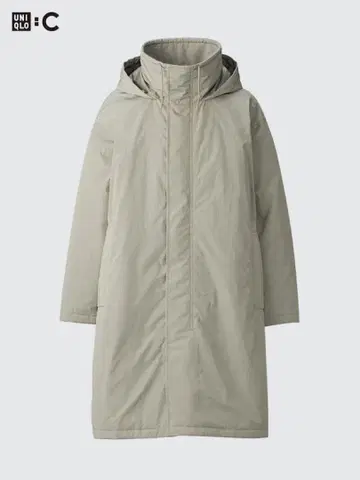 UNIQLO C 후디드 코트 L 카키 유니클로