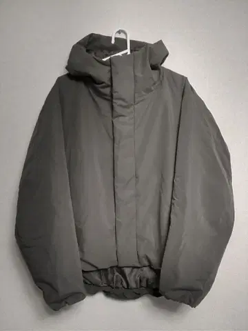 무인양품 올리브 그린 후드 부착 다운 자켓