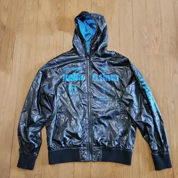 나일론 자켓 후드 부착 블랙